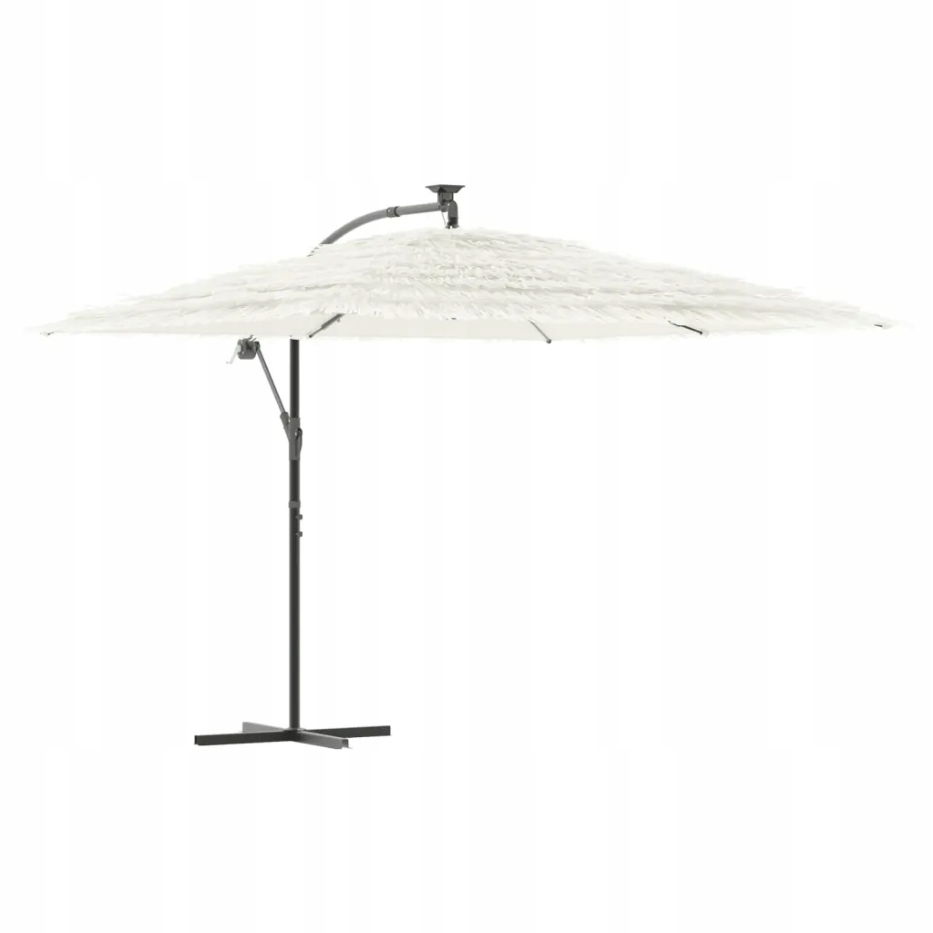 Parasol ogrodowy na stalowym słupku, biały, 290x290x238 cm – Idealna ochrona przed słońcem