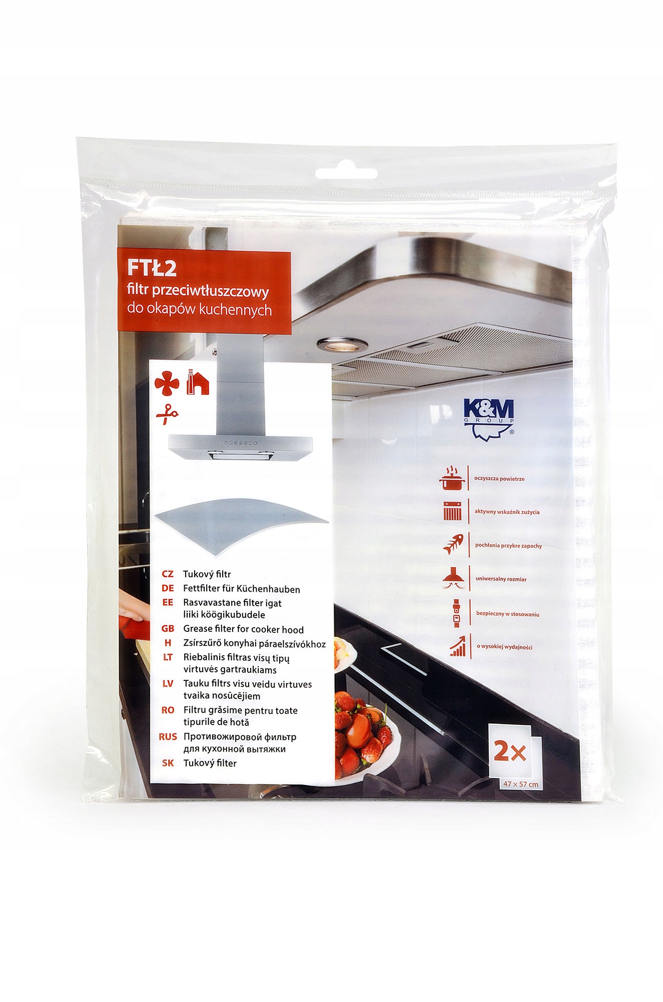 Filtr K&M FT12 (2 szt.) – Skuteczna ochrona przed tłuszczem i zapachami