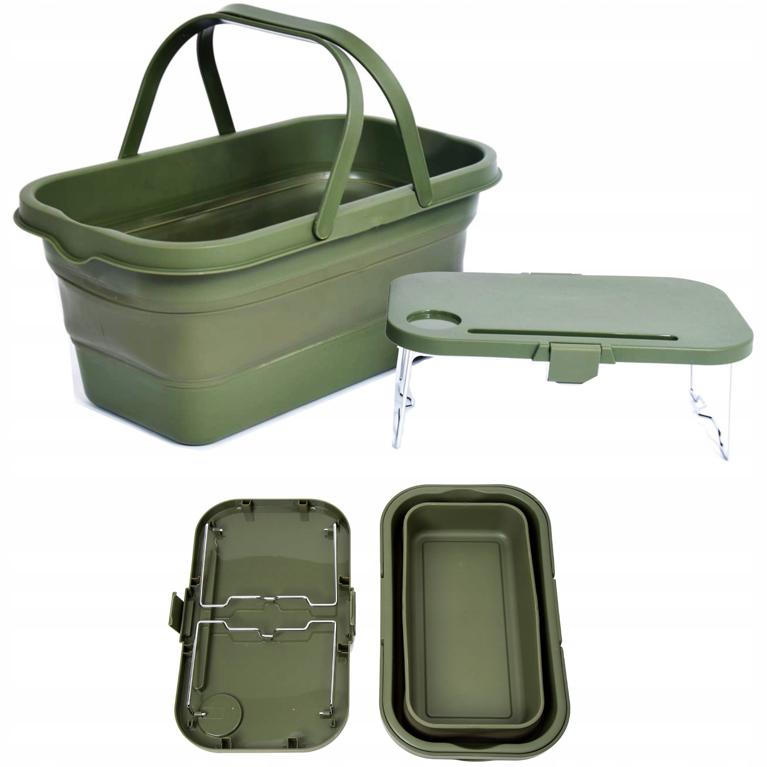 PLATINET CAMPING PICNIC BASKET – Składany kosz piknikowy 2 w 1 ze stolikiem!