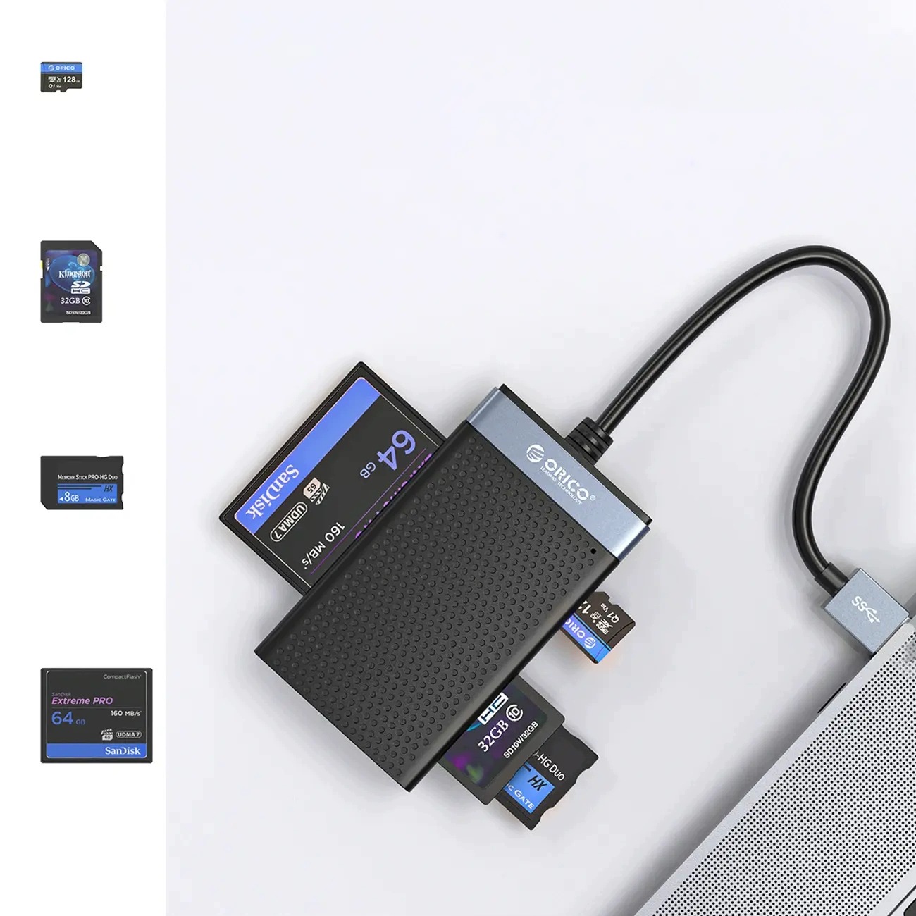 Kompaktowy design z wbudowanym kablem USB-A