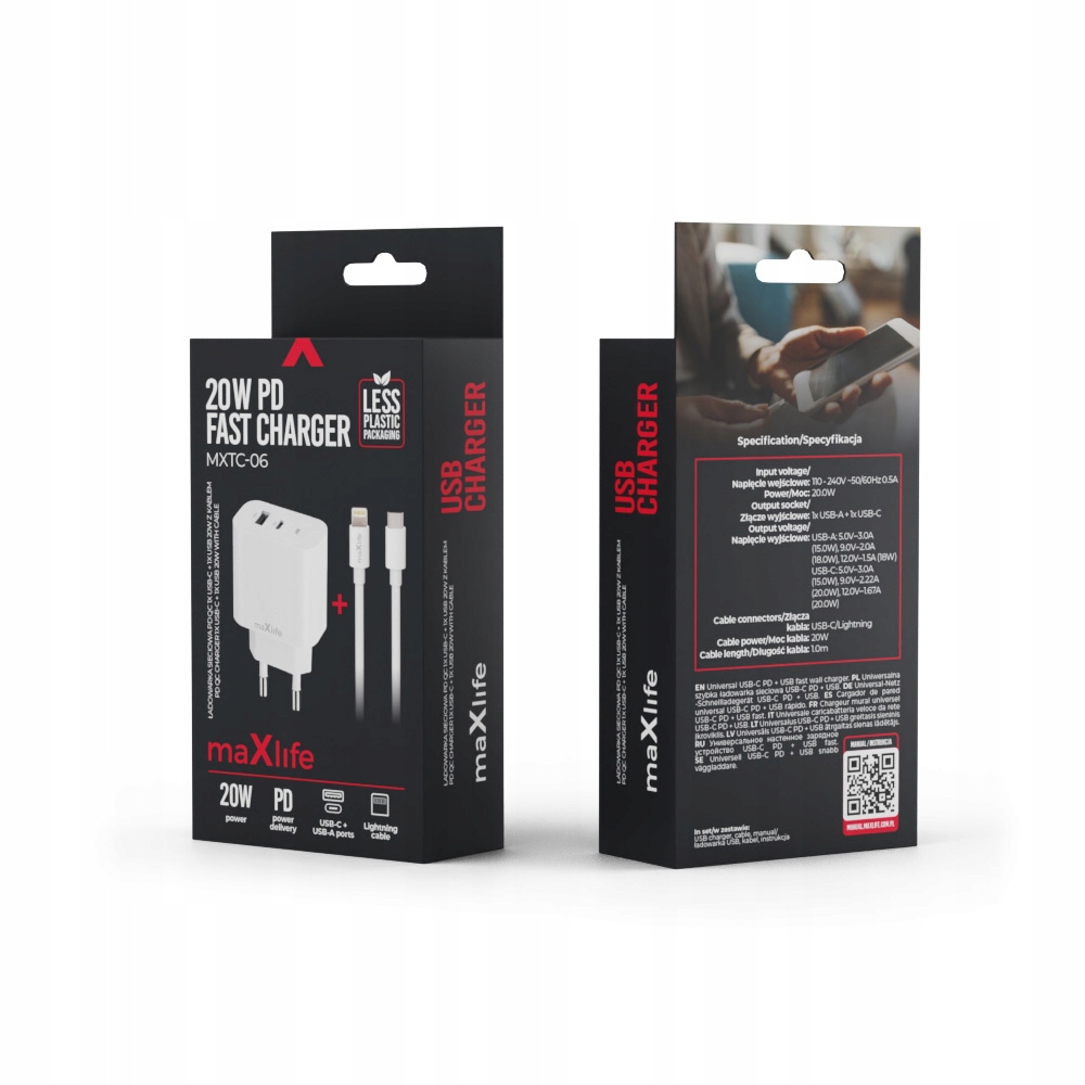 Zestaw z kablem USB-C - Lightning 20W