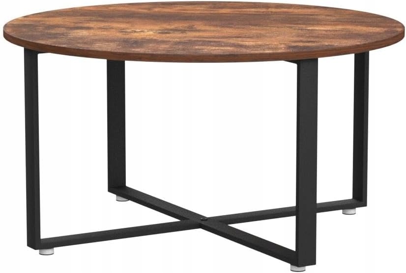 Stolik kawowy okrągły w stylu rustykalnym – Idealny do Twojego salonu