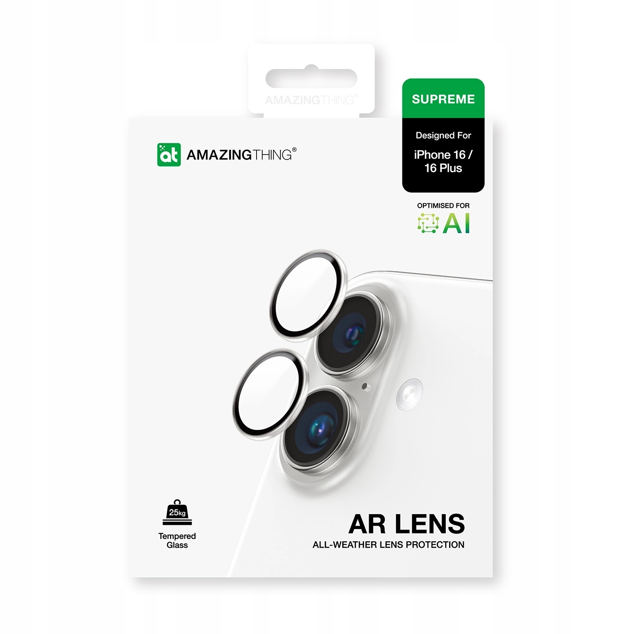 Szkło hartowane AMAZINGTHING AR 2 Lens Glass Full Clear do iPhone 16 / 16 Plus – Doskonała ochrona obiektywu