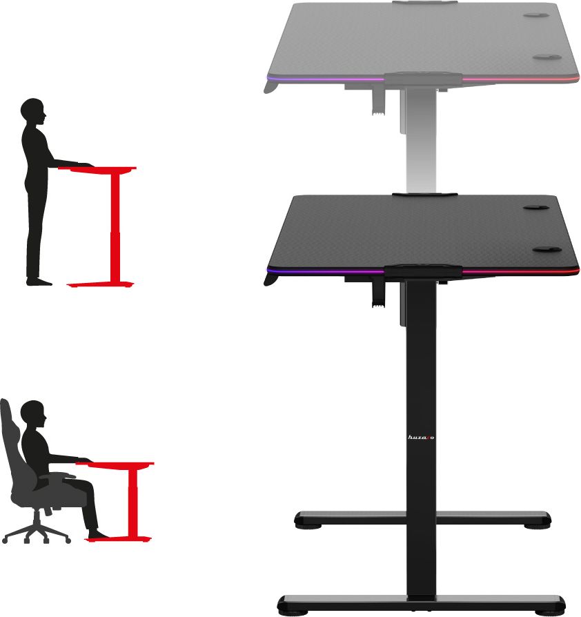 Regulacja wysokości biurka w Huzaro Hero 8.2 RGB