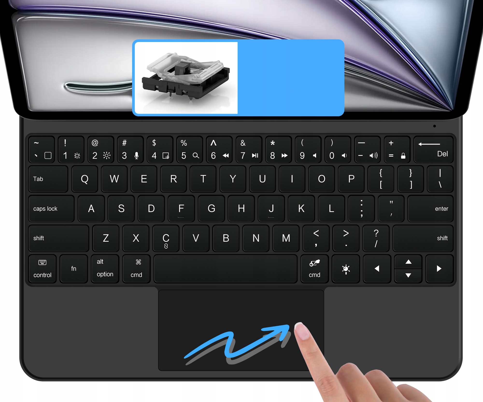 Podświetlana klawiatura Bluetooth z touchpadem
