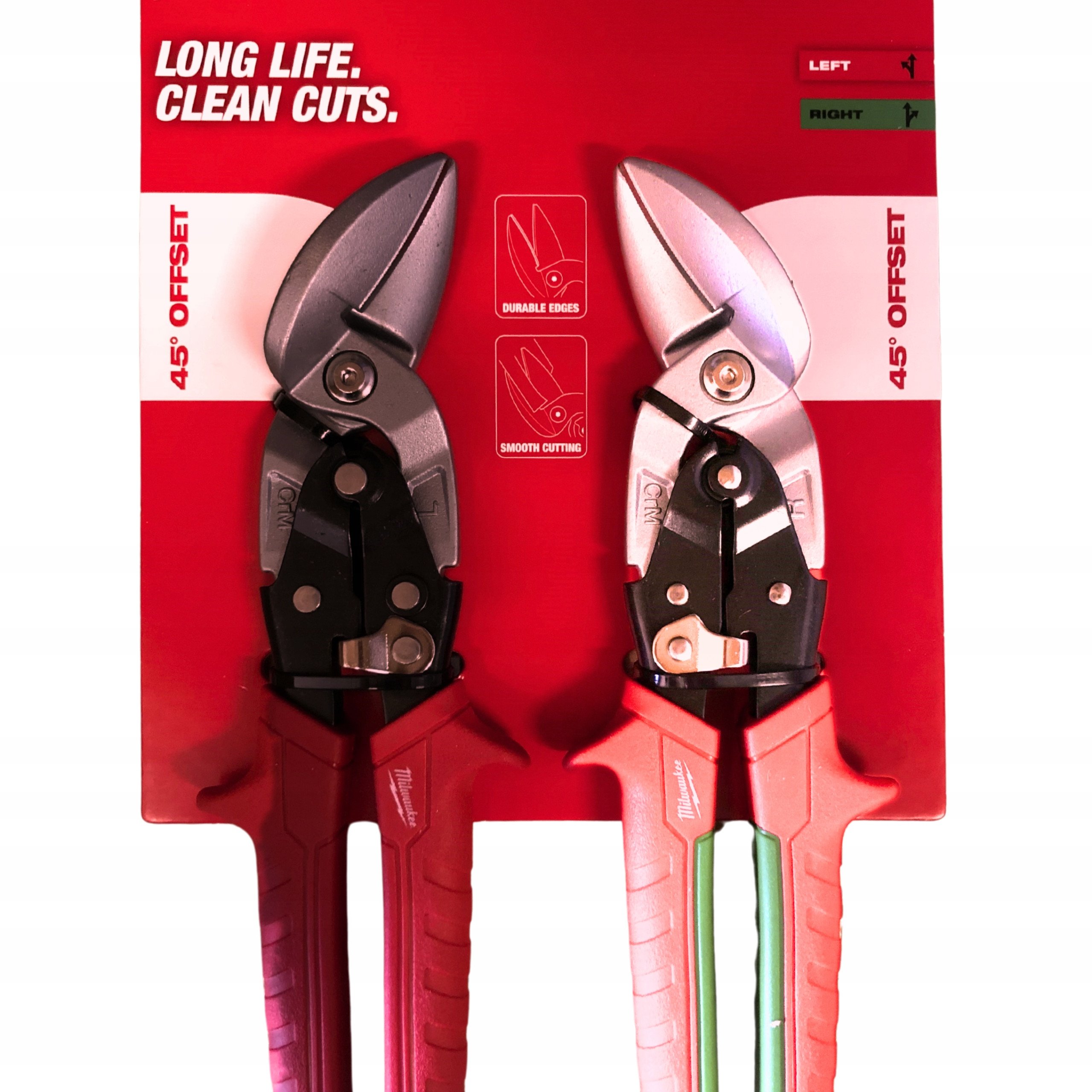 Nożyce do blachy Milwaukee – Precyzyjne cięcie blachy w zestawie 2 szt.