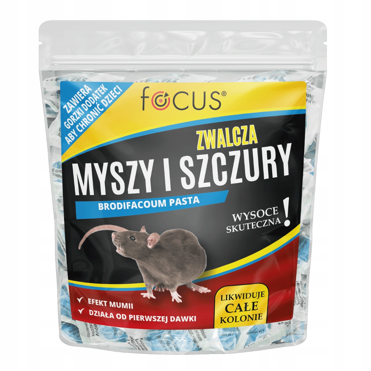 Trutka na myszy i szczury pasta brodifacoum Focus 1 kg – Skuteczne rozwiązanie w walce z gryzoniami