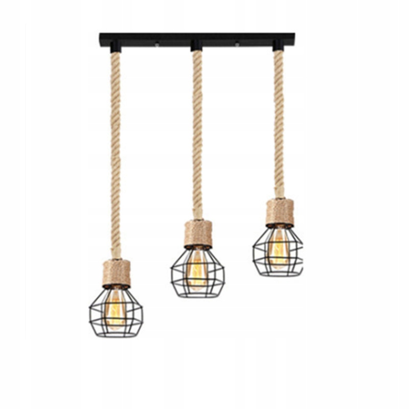 Lampa oprawa sznur jutowy konopny 3RL06 – Stylowa i funkcjonalna dekoracja