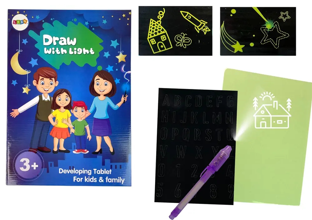 Magiczny Tablet Do Rysowania Światłem Grafika Litery – Kreatywna zabawa dla dzieci