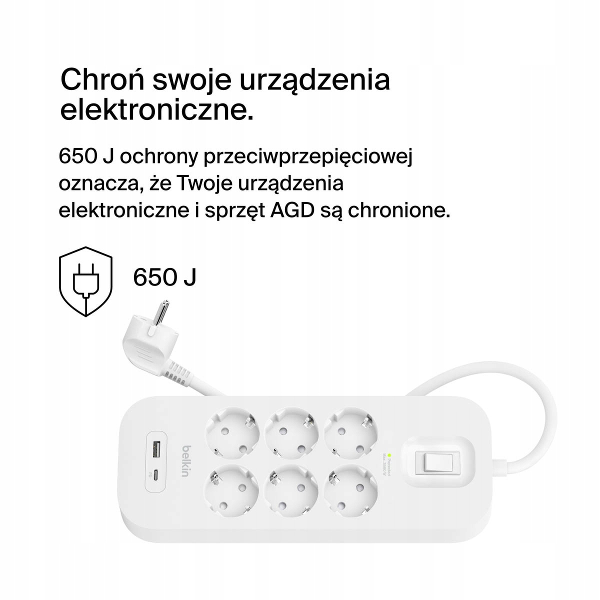 Ochrona przeciwprzepięciowa o mocy 650 J