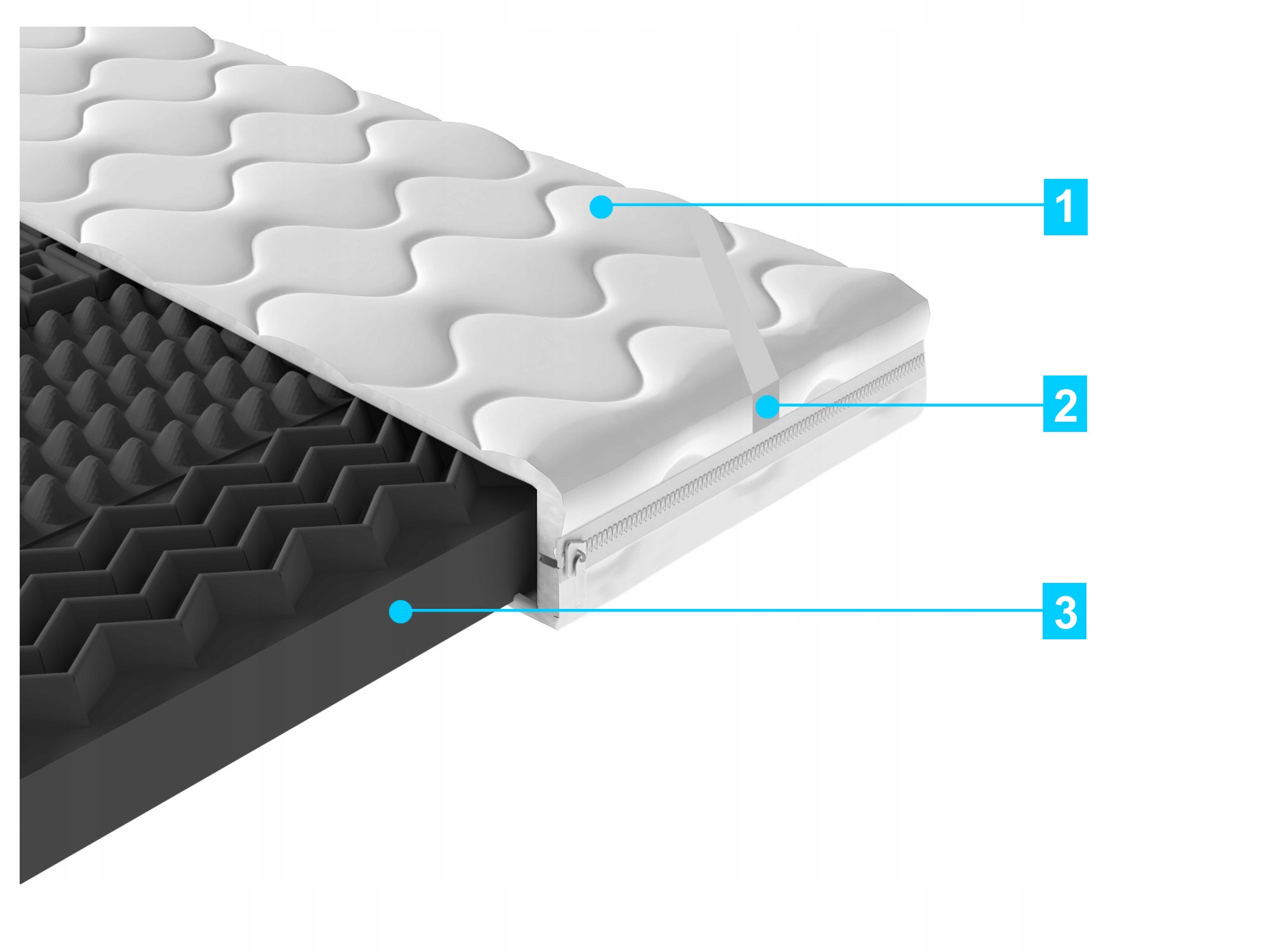 Materac Masujacy Topper Venerdi Black 180x200x7 EAN 5903689151603