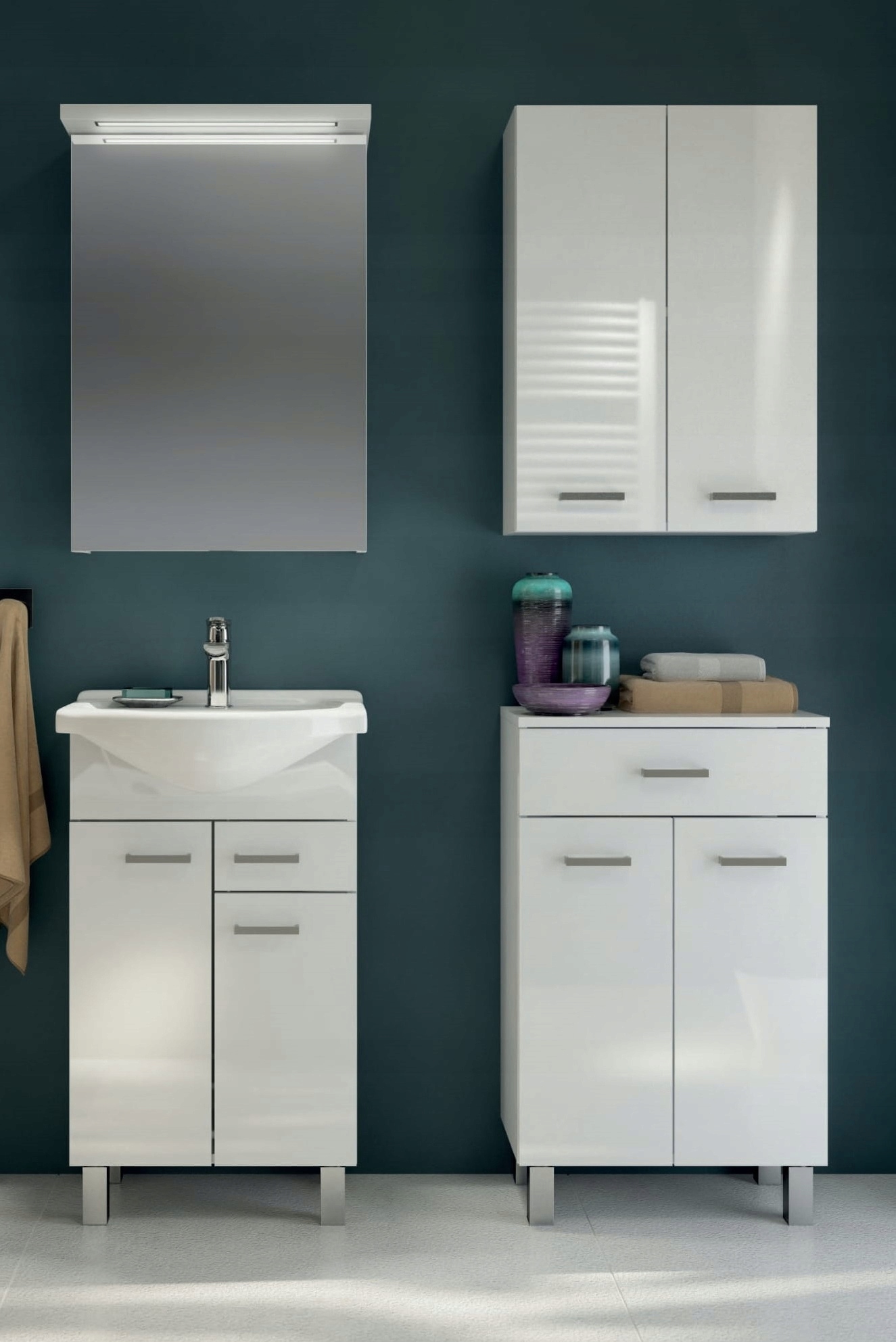 Przykładowa aranżacja szafki łazienkowej MEA