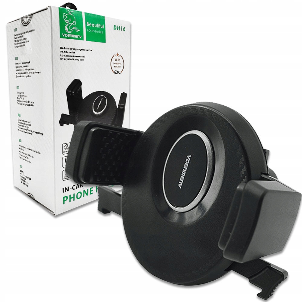 Uchwyt Samochodowy na Kratkę Wentylacyjną Czarny DH16 DENMEN – Idealne rozwiązanie dla Twojego smartfona