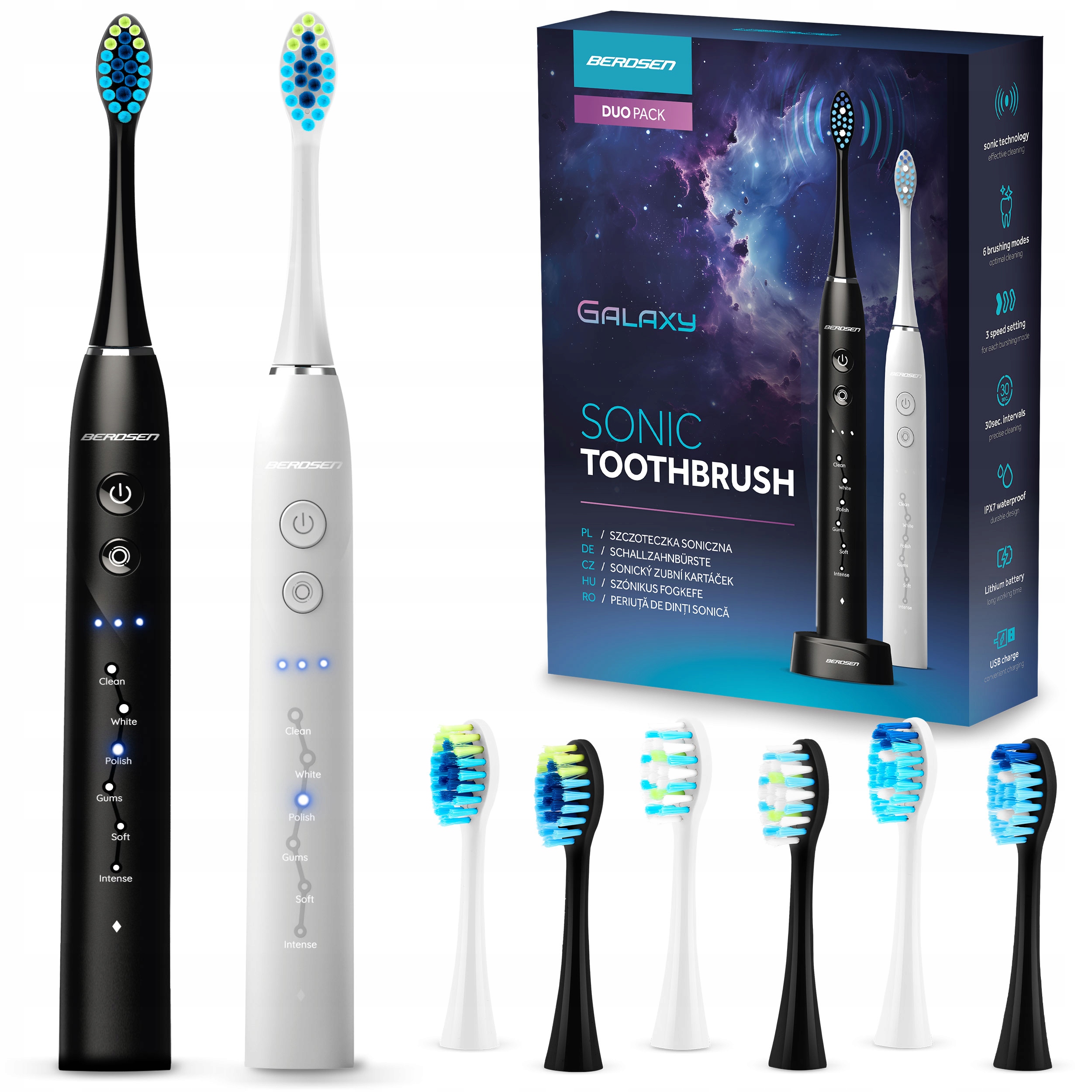 Szczoteczka soniczna do zębów zestaw 2 szt Galaxy Duo – Twoja rewolucja w higienie jamy ustnej