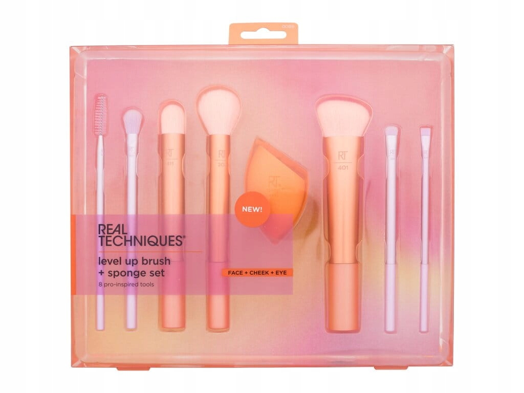 REAL TECHNIQUES_SET Level Up Brush and Sponge – Zestaw pędzli do makijażu dla profesjonalistek