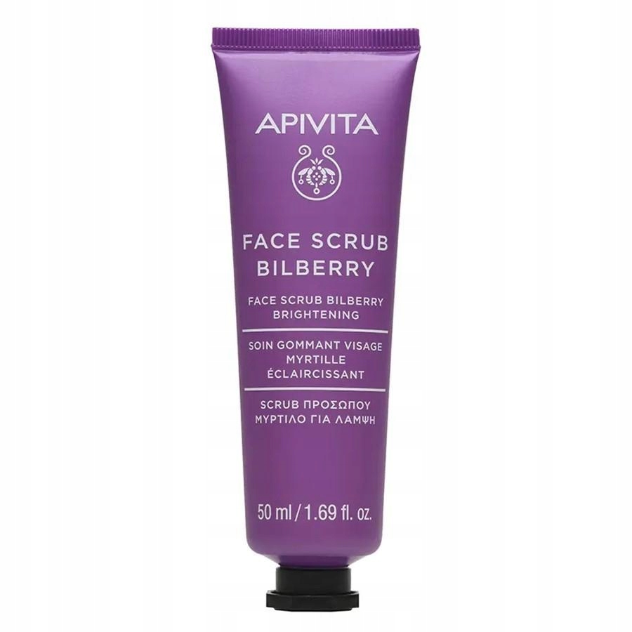 APIVITA Face Scrub Bilberry Brightening – Delikatny peeling rozświetlający do twarzy