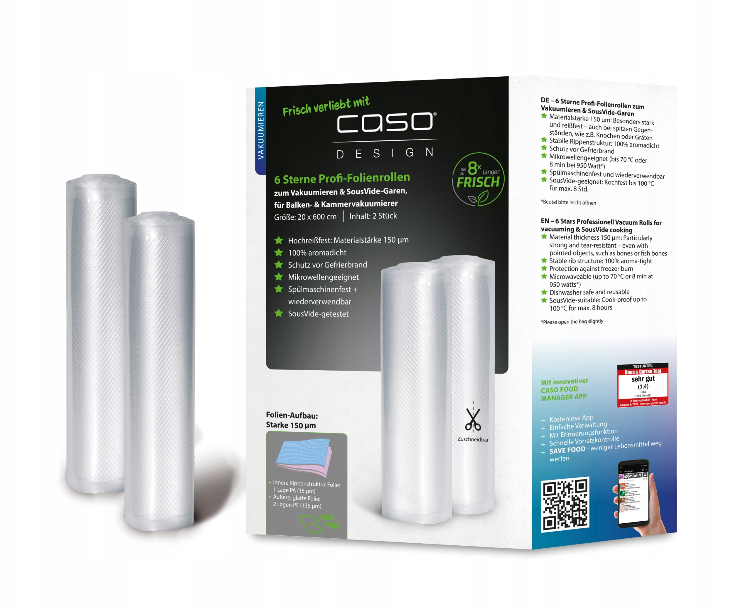 Caso 6 Stars Professional Vacuum Rolls 1247 – Idealne do przechowywania żywności