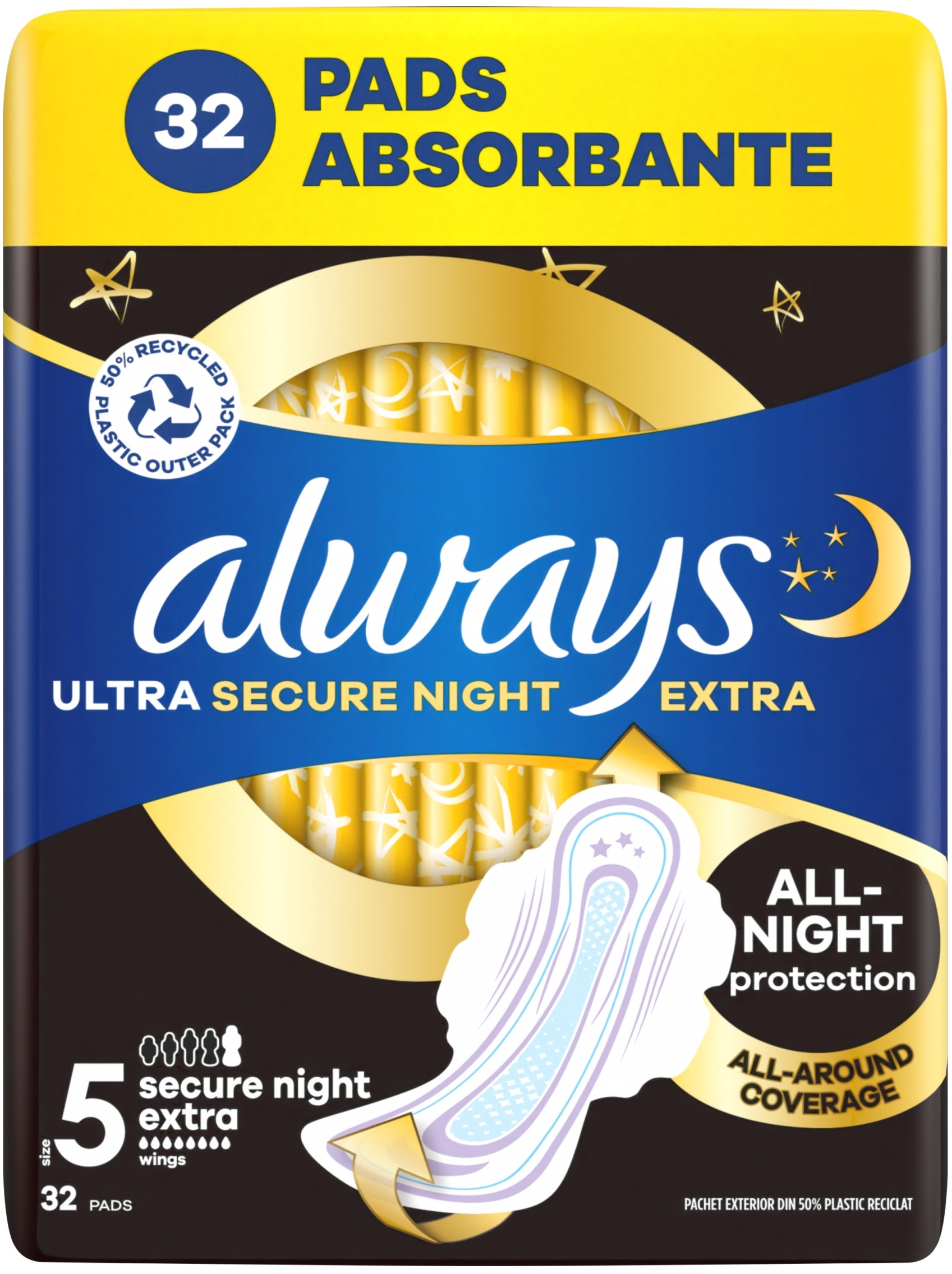 Higieniczne pakiety Always Ultra Secure Night Extra Size 5 – Komfort i bezpieczeństwo na noc