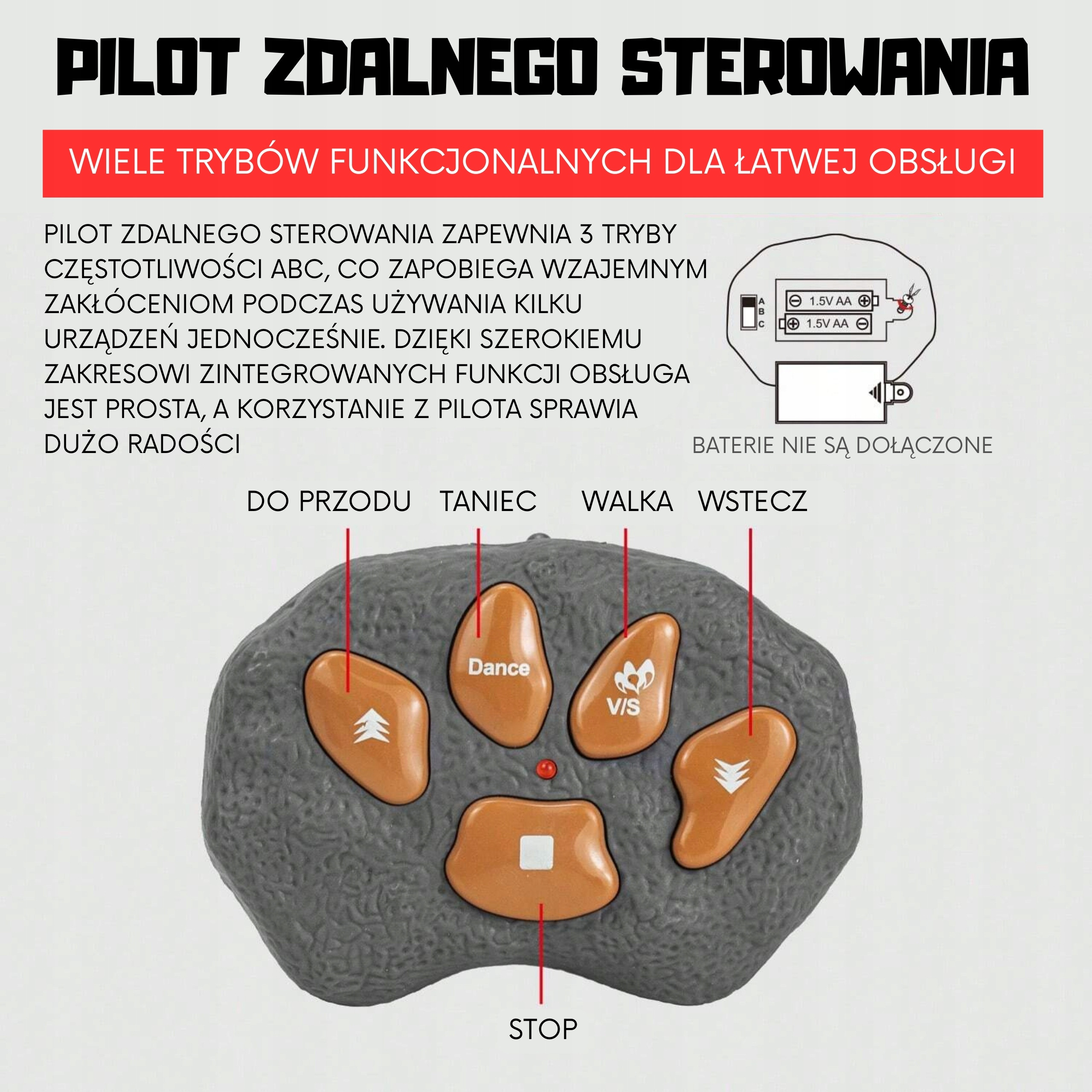 Ergonomiczny pilot z wieloma funkcjami