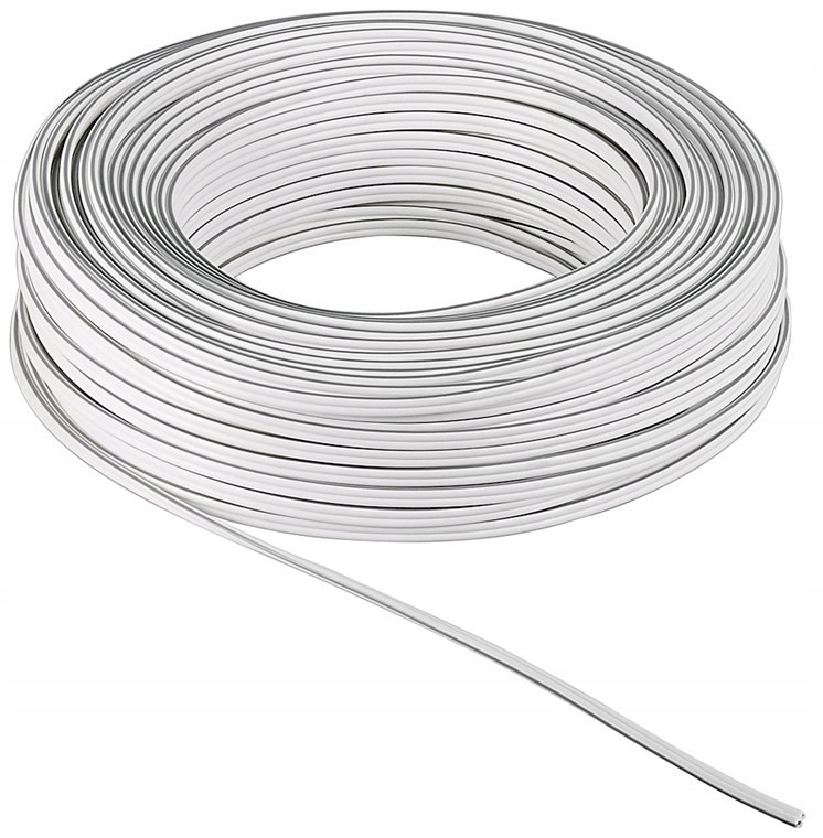 Kabel głośnikowy biały CU - Długość kabla 10 m