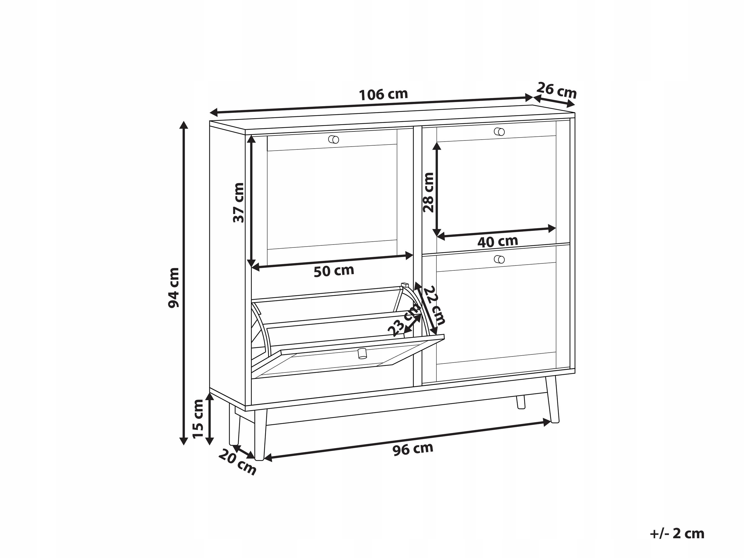 Wymiary szafki: szerokość, głębokość i wysokość