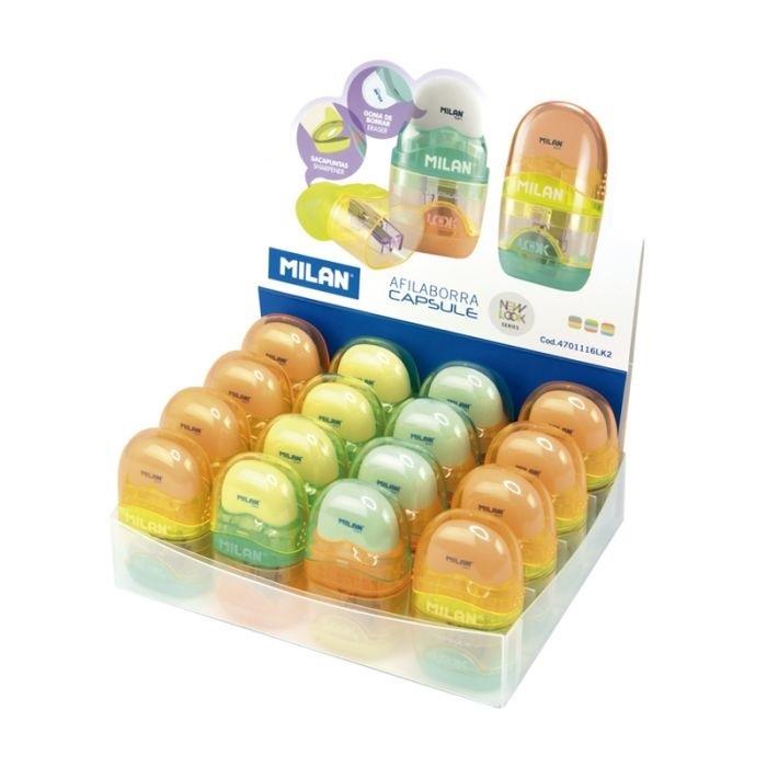 Temperówko-gumka Capsule New Look (16szt) MILAN – Idealne narzędzie do precyzyjnego temperowania