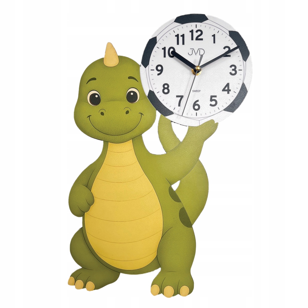 Ścienny zegar HJ111 – Kolorowy dinozaur dla dzieci