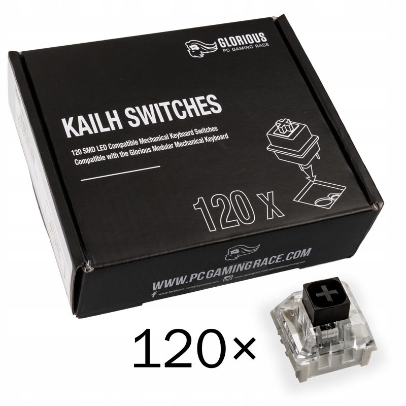 Glorious PC Gaming Race Glorious Kailh Box Black Switches (120 sztuk) – Doskonałe przełączniki do klawiatur mechanicznych
