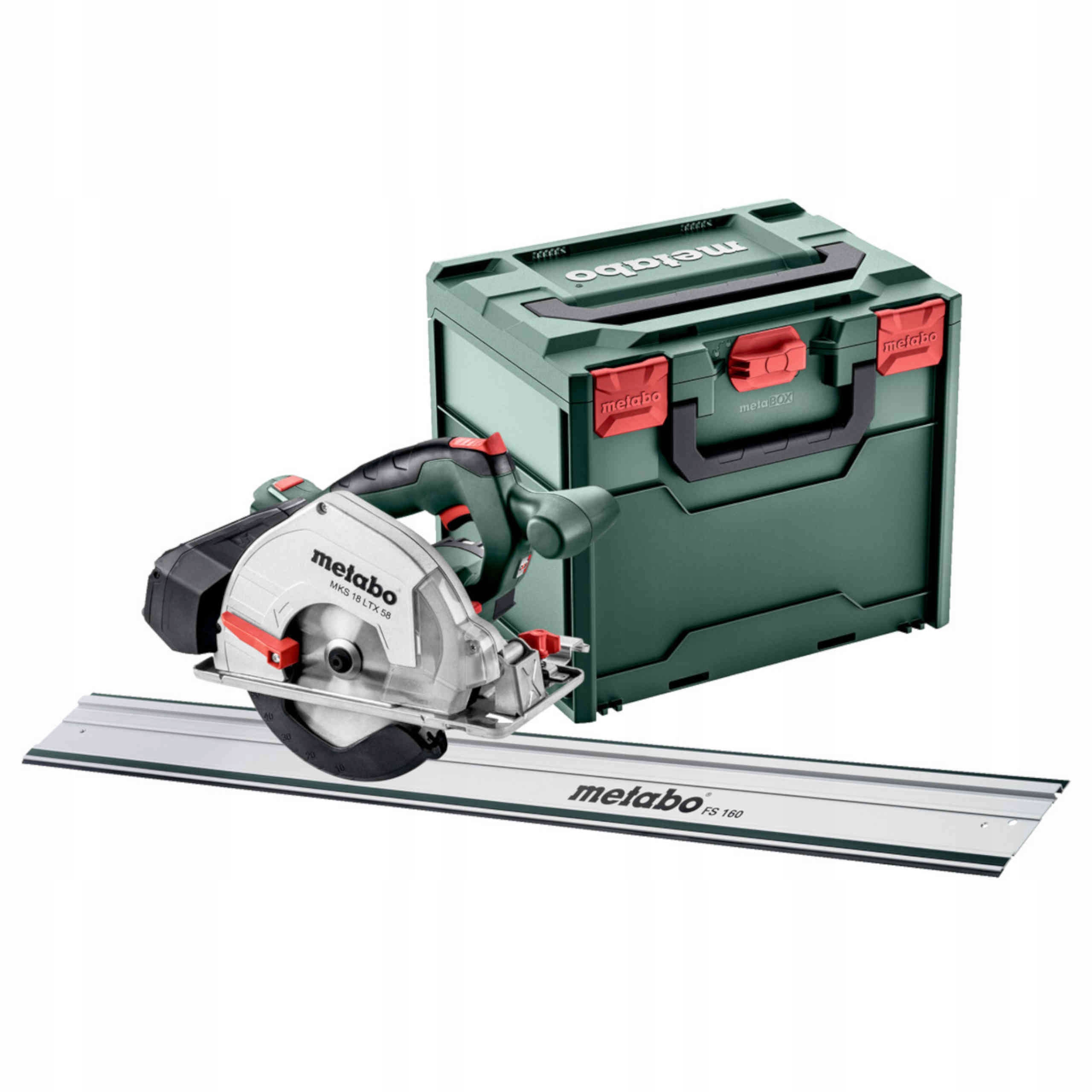 Metabo MKS 18 LTX 58 CARCASS METABOX + RAIL FS 160 – Profesjonalna pilarka tarczowa do metalu