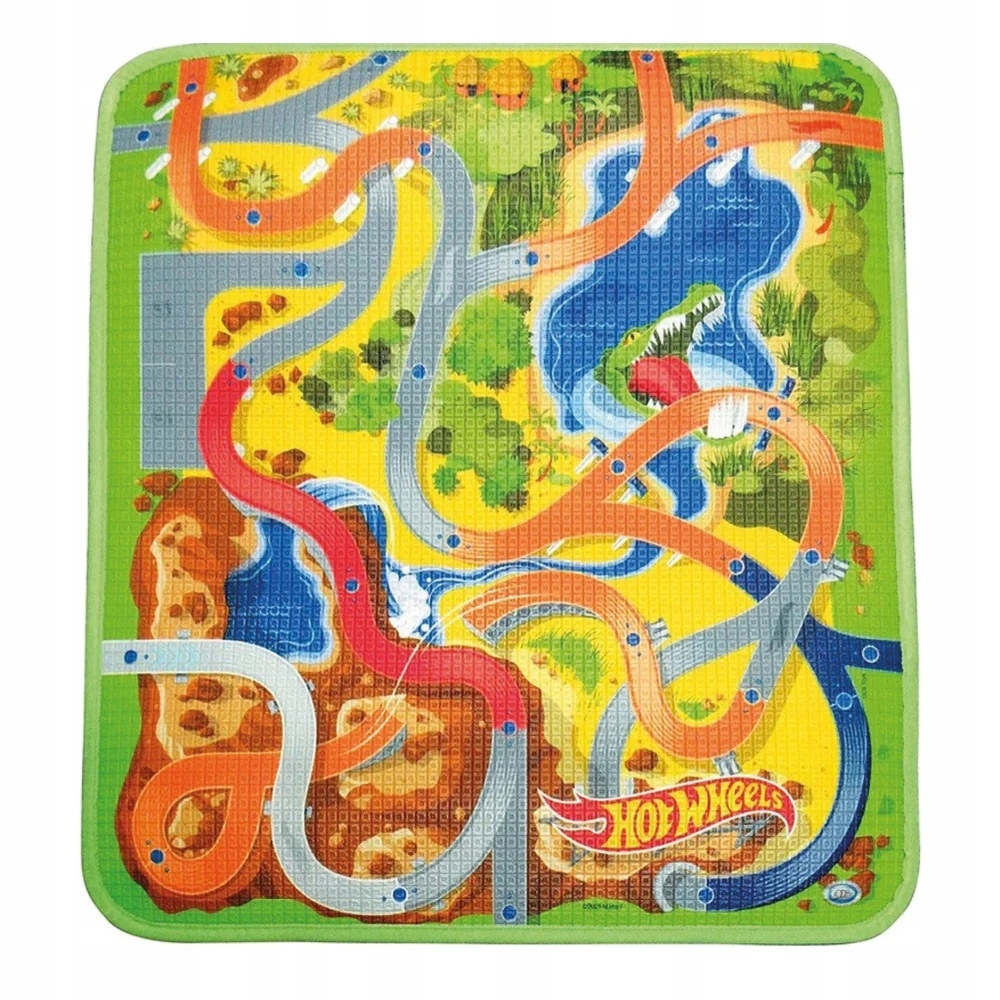 Kolorowy pejzaż z drogami i zakrętami