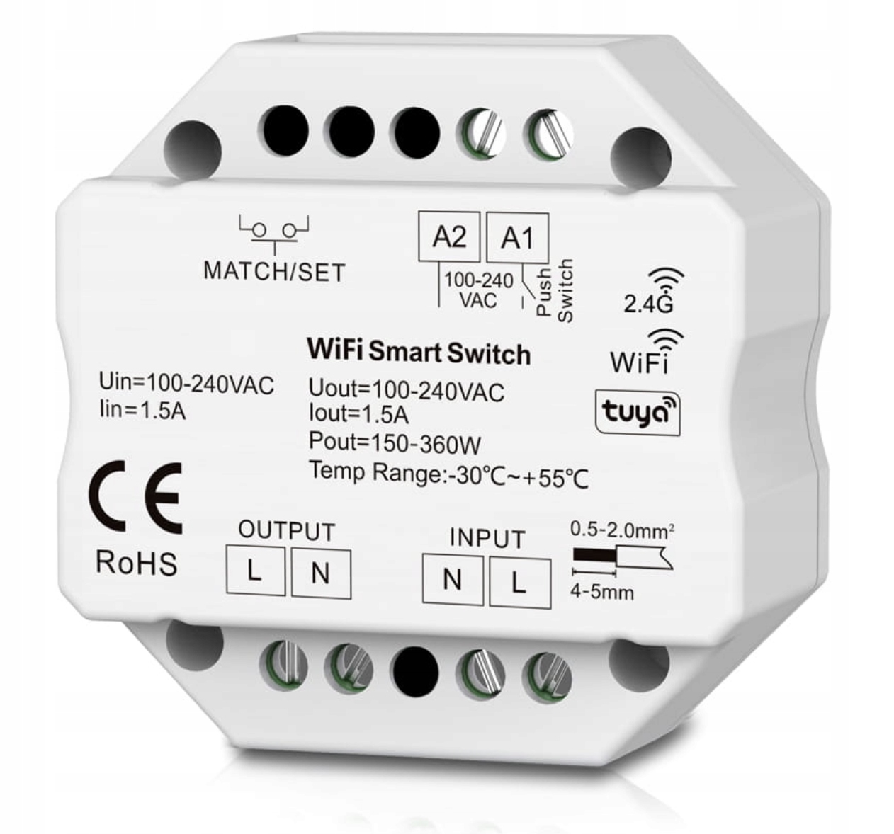 Przekaźnik 1 obwód WiFi + RF2.4 Seria SD TUYA – Nowoczesne sterowanie w Twoim domu