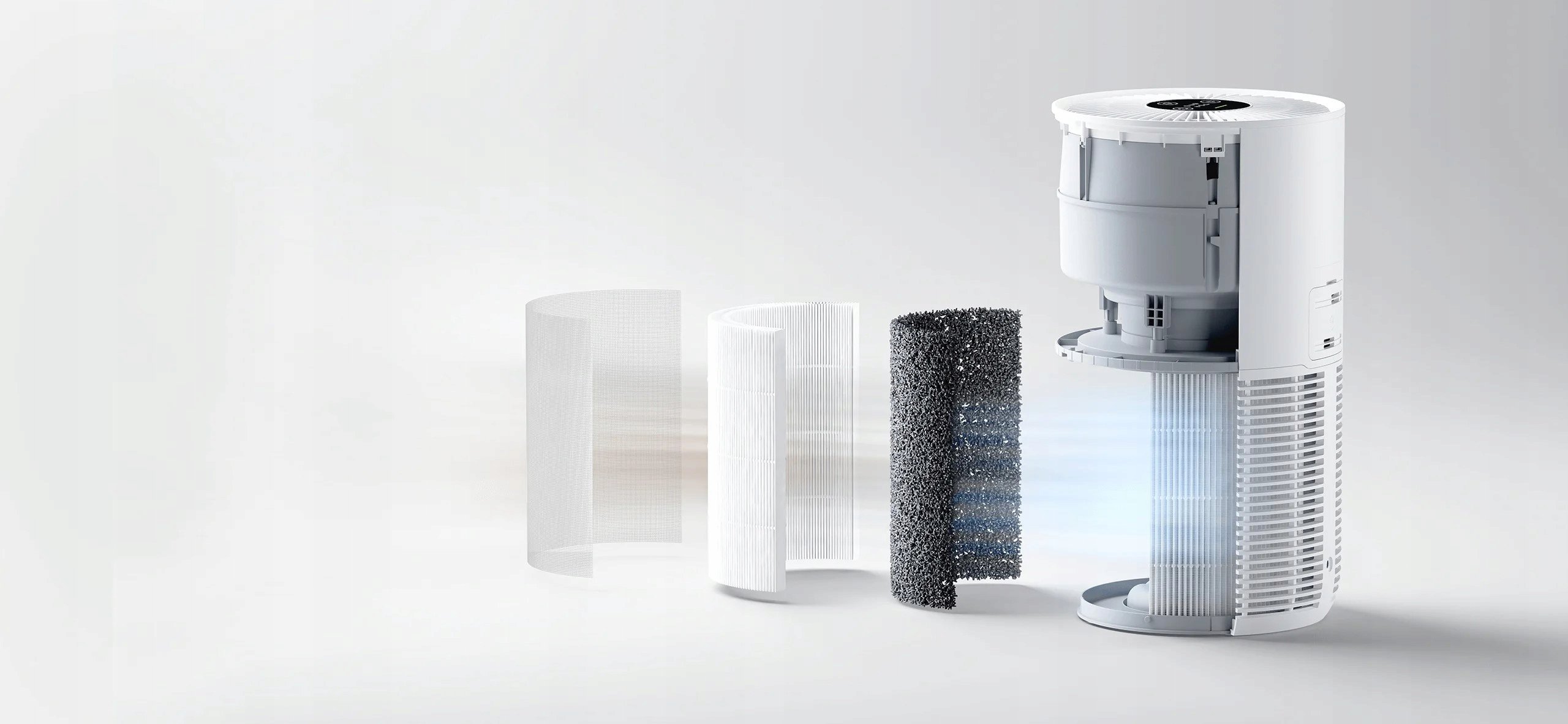 Trójwarstwowy system oczyszczania – Filtr wstępny, filtr wysokiej wydajności i węgiel aktywny