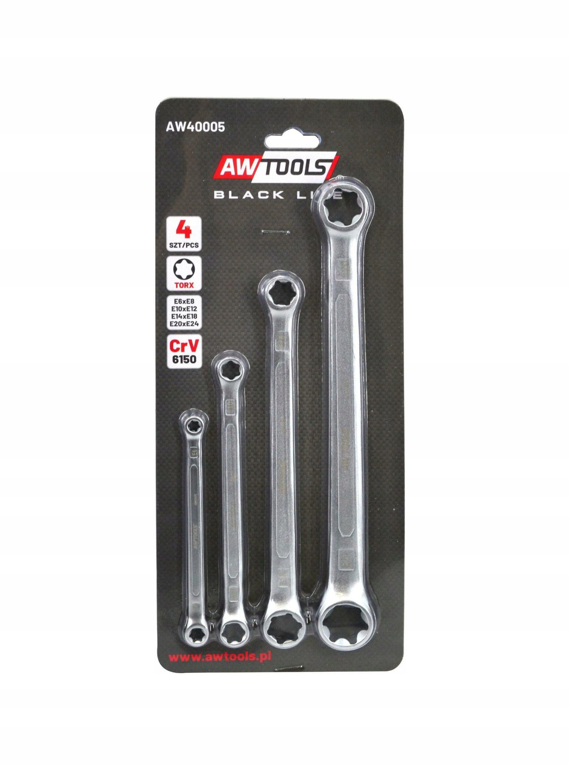 Zestaw kluczy oczkowych TORX E6-E24 - 4 części od AWTOOLS