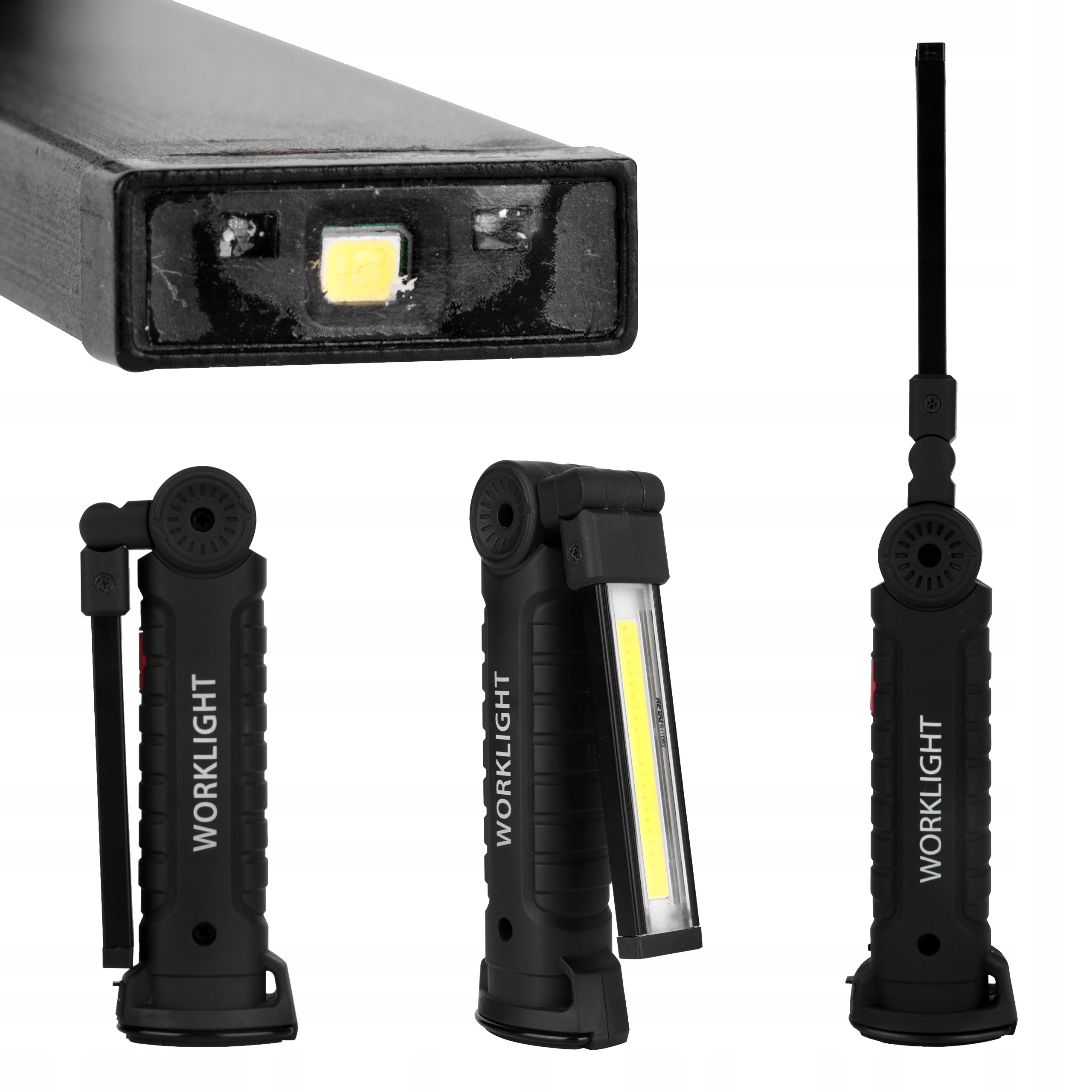 Latarka LED COB 3W + 1W Akumulator 0472 – Niezawodne źródło światła