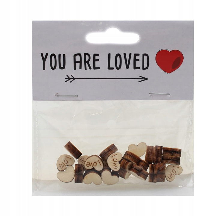 Drewniane serduszka mini 24szt – Idealna dekoracja na Walentynki