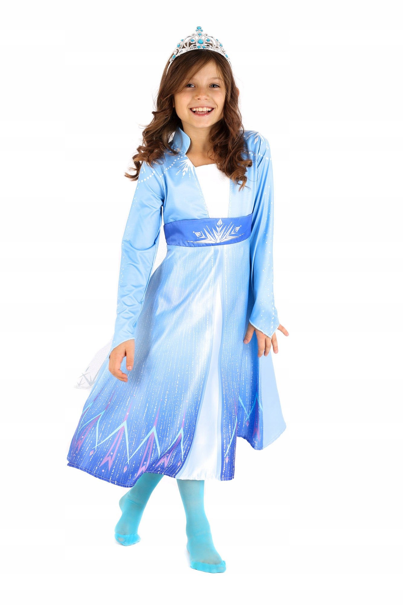 SUKIENKA ELSA FROZEN 2 KRAINA LODU 7-8L + OPASKA Rozmiar 122-134