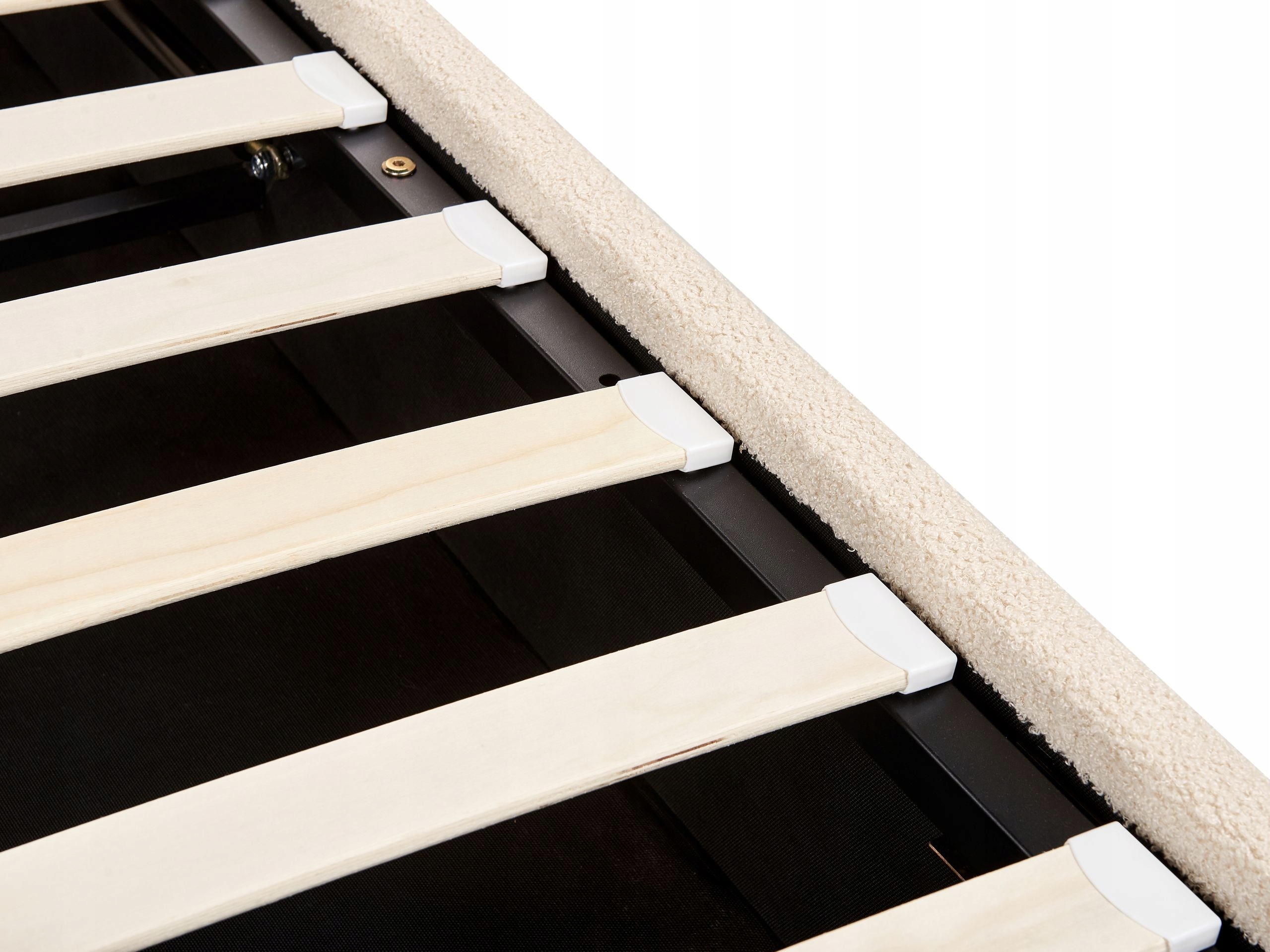 Wysokiej jakości materiał bouclé w odcieniu beżowym