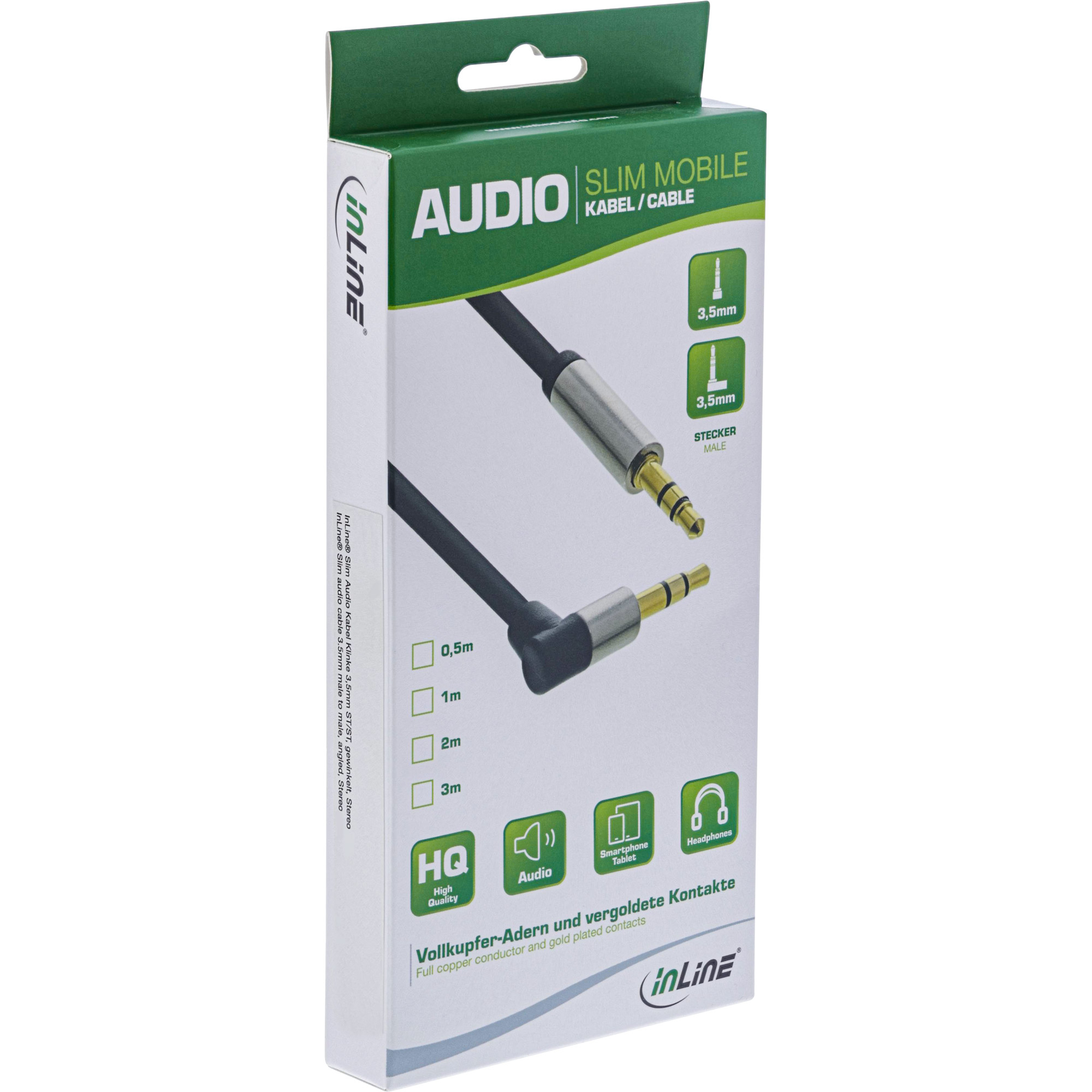 Kabel audio Jack 3.5mm 2m srebrny InLine – Wysoka jakość dźwięku