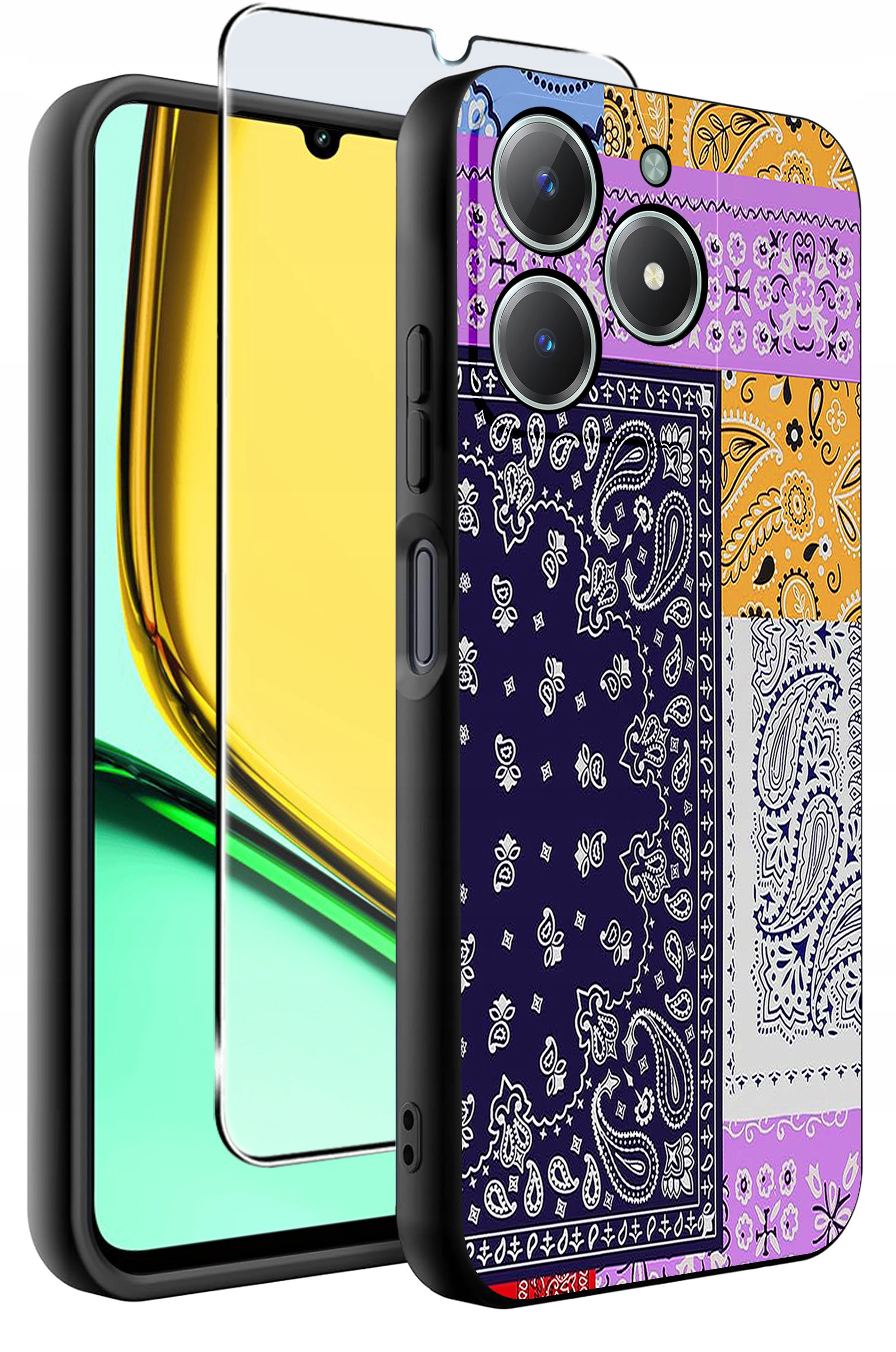 Etui do Realme C61 | C63 WZORY | SILIKONOWE MATT CASE + SZKŁO HARTOWANE 9H – Ochrona i styl w jednym