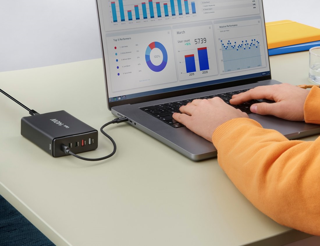 Stacja ładowania USB 140 W kompatybilna z
szeroką gamą urządzeń