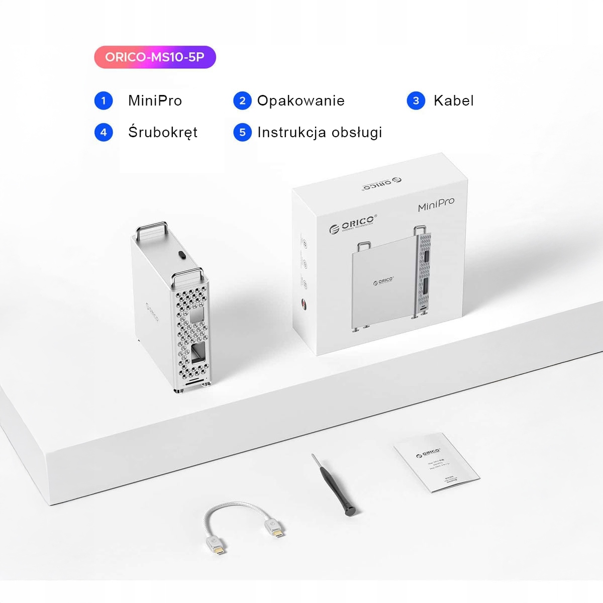 Estetyczny przewód USB-C w zestawie