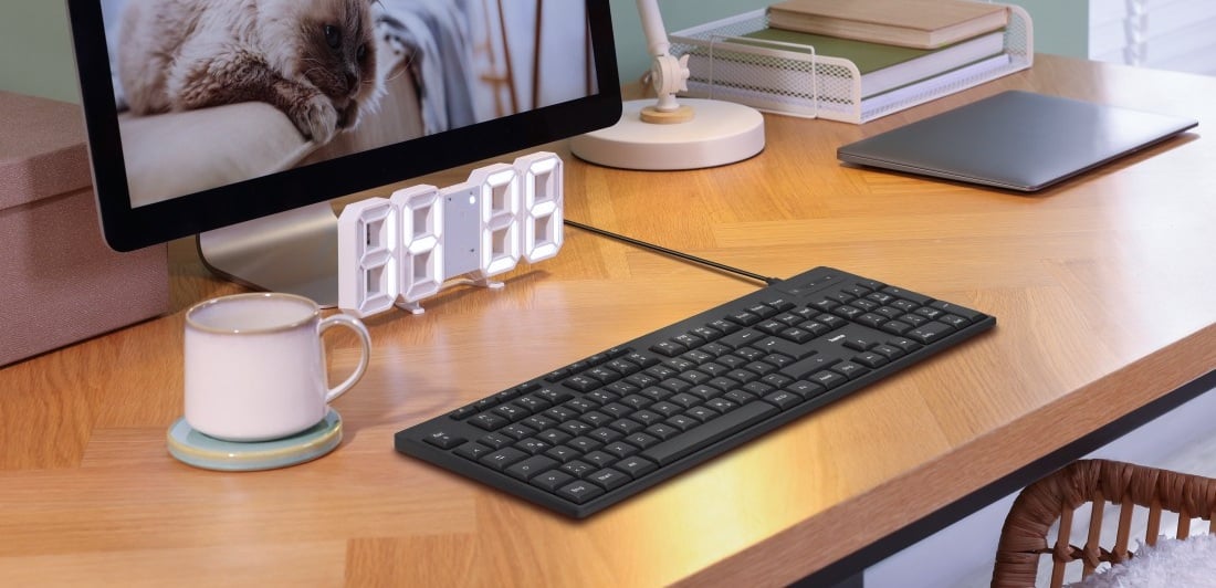 Klawiatura przewodowa CK-100 z przyciskiem AI i recyklingiem