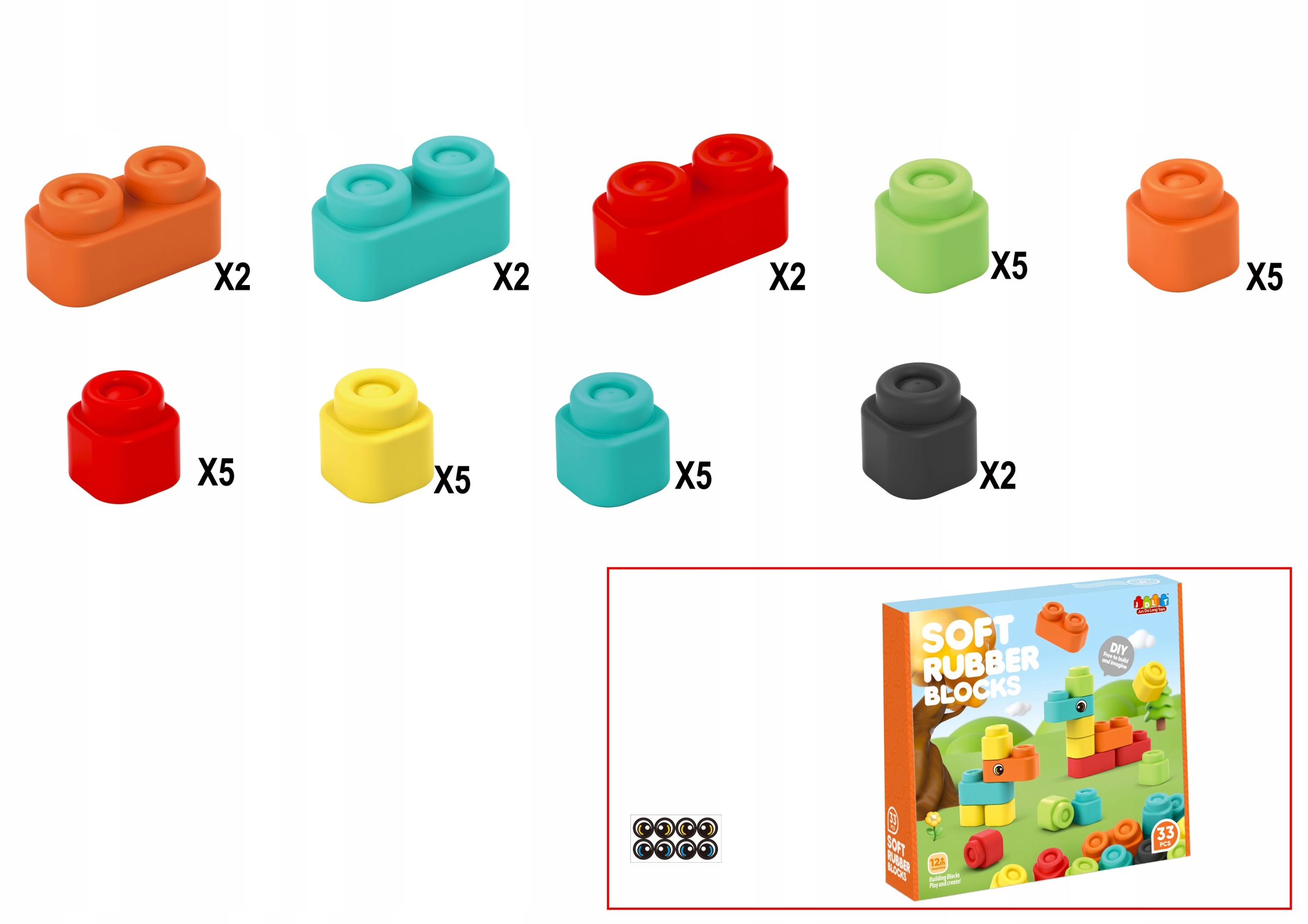 Rozwój motoryki i wyobraźni – Zestaw 33 elementów