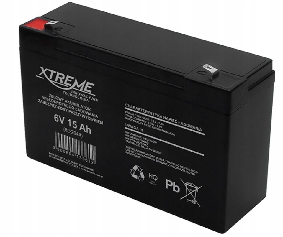 Akumulator żelowy 6V 15Ah XTREME – Niezawodne zasilanie dla Twojej firmy