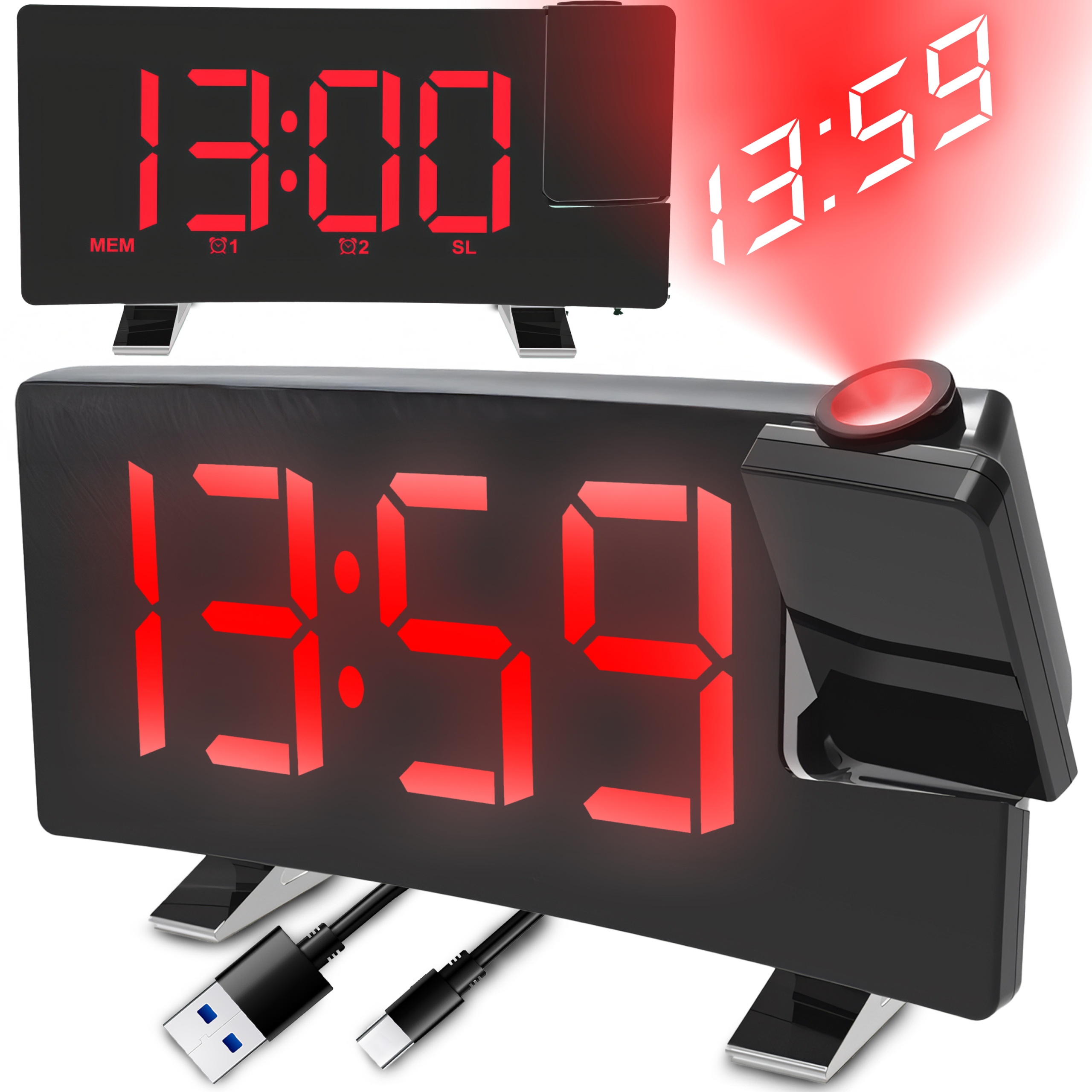 Radio sieciowe FM E818 – Nowoczesny radiobudzik z projektorem