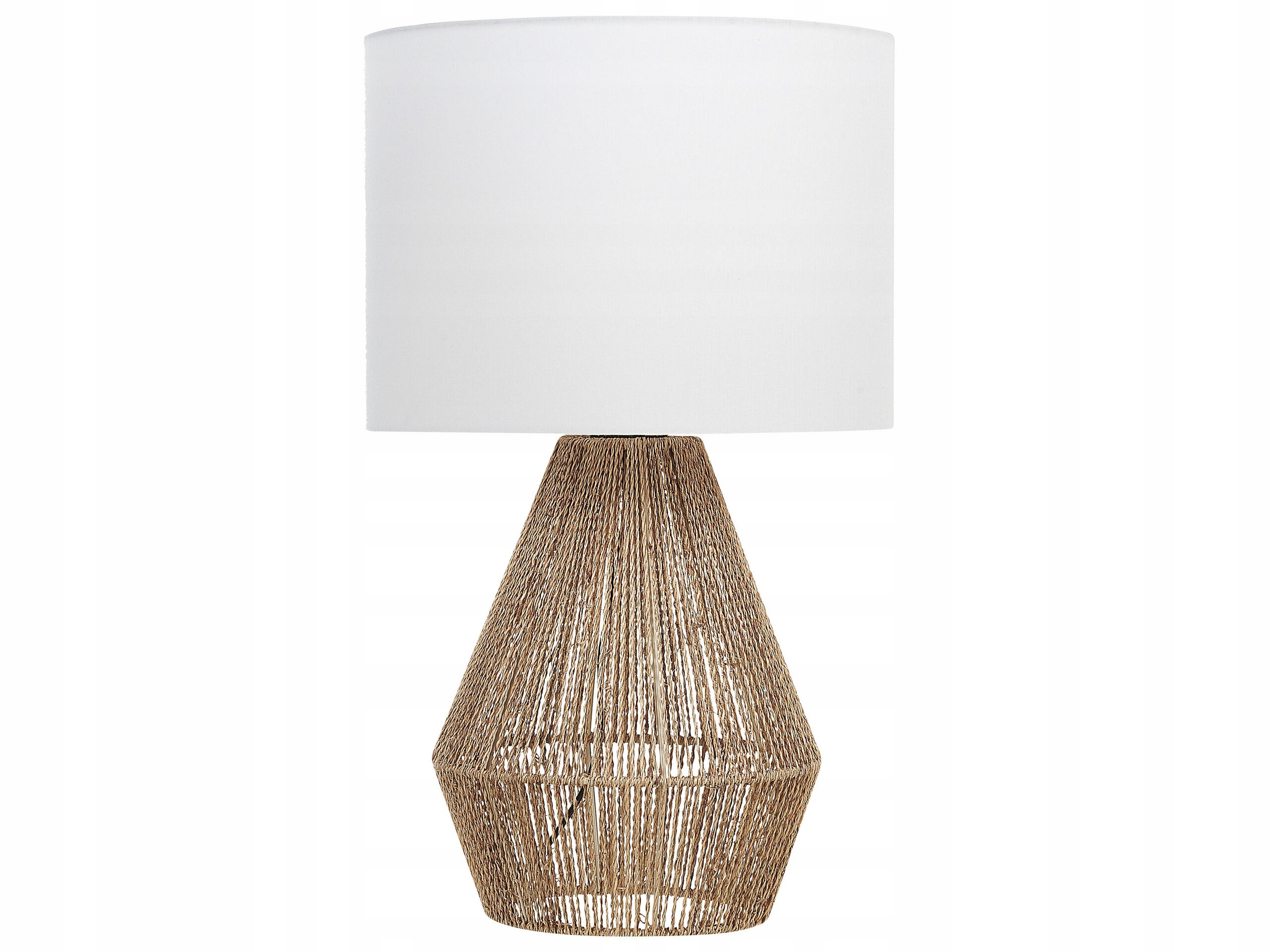 Lampa stołowa Beliani Lampa stołowa pleciona naturalna MALEWA – Stylowy dodatek do Twojego wnętrza