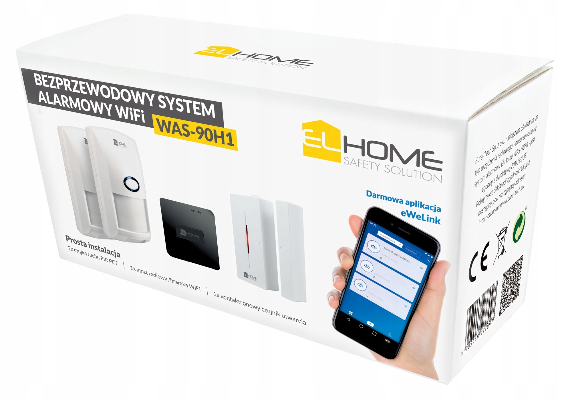 Zestaw alarmowy WAS-90H1 EL Home – Bezpieczeństwo w Twoim domu