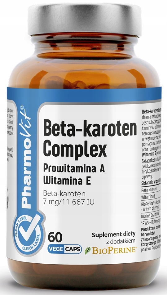 Beta-karoten Complex Bg 60 Kapsułek PHARMOVIT – wsparcie dla zdrowia i urody