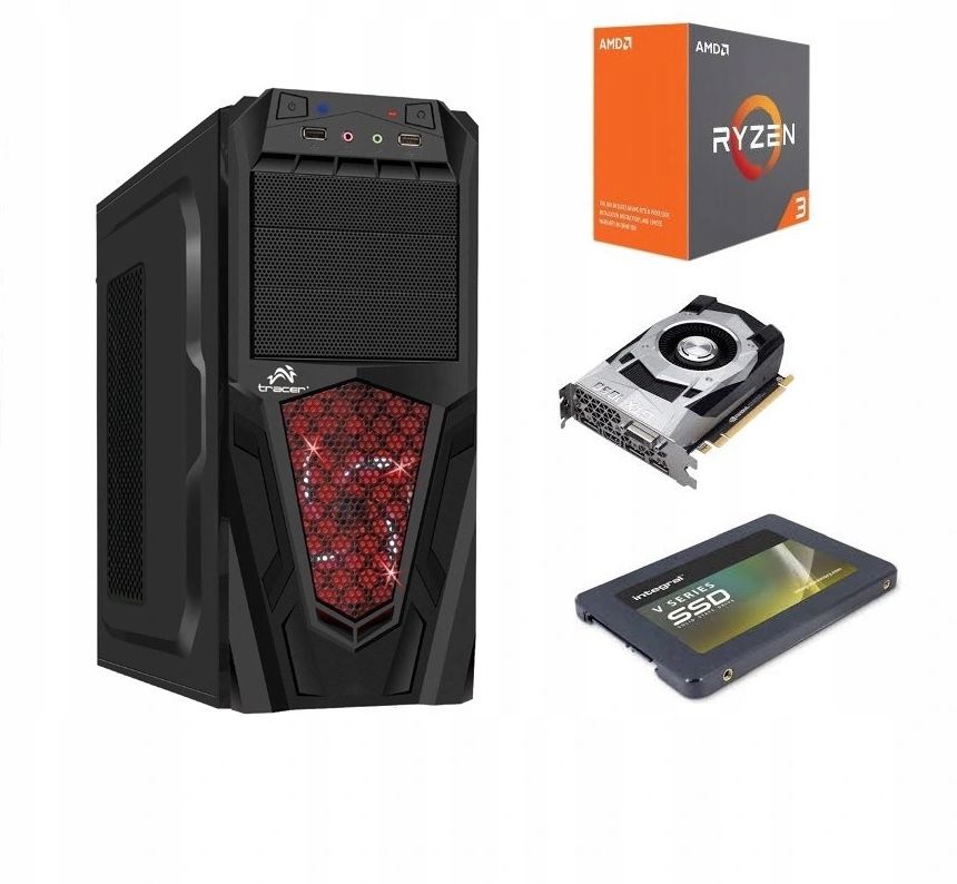 KOMPUTER DO GIER RYZEN 4x3.4GHz 8G GeFORCE 4GB SSD