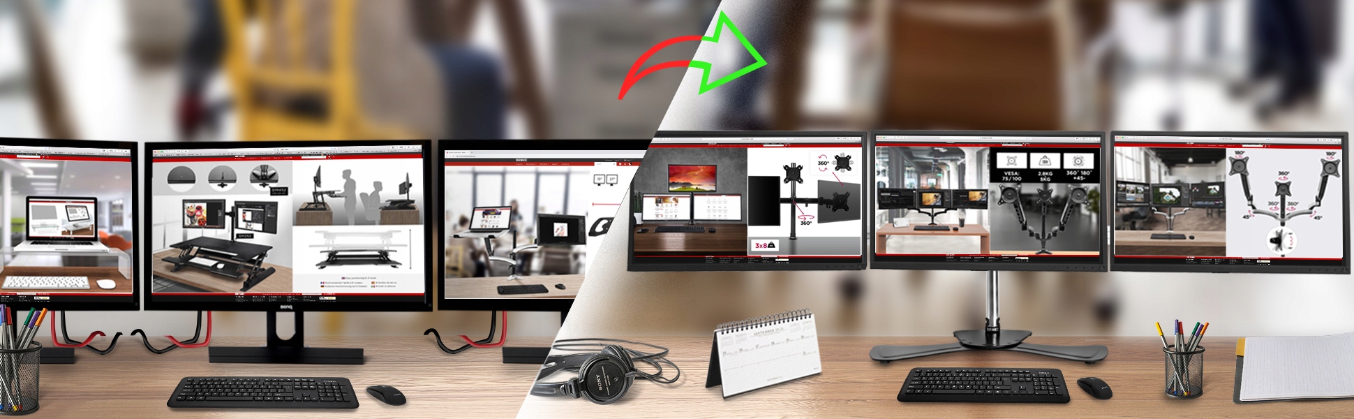 Stojak biurkowy na 3 monitory 15 - 24 DM753 – Ergonomia i wydajność w pracy